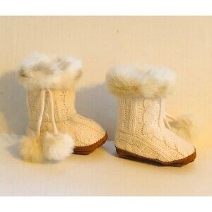 RH Baby & Child Knit Off White Booties 12-24 Months